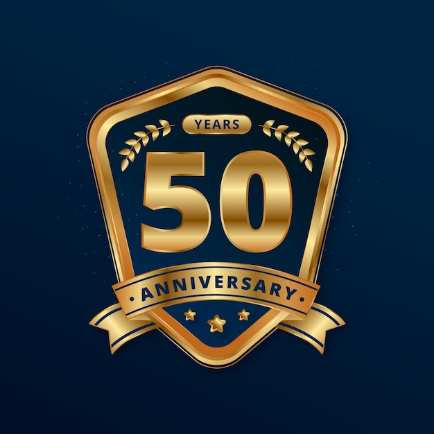 Gradient 50th anniversary card template