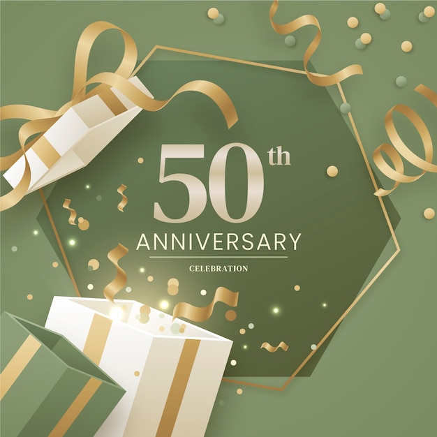 Gradient 50th anniversary card