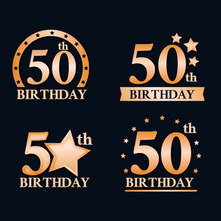 Бесплатный Вектор шаблон логотипа градиента 50-летия