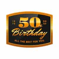 Free vector gradient 50th birthday template