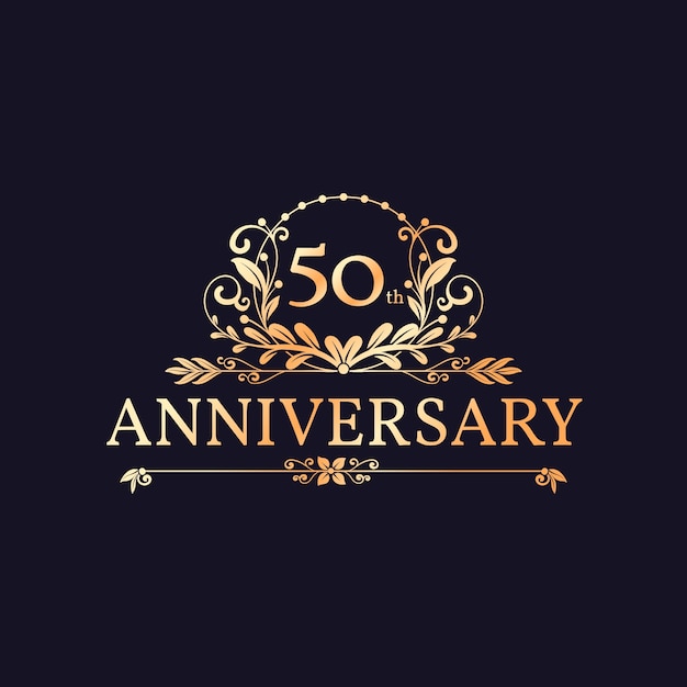 Free vector gradient 50th birthday template