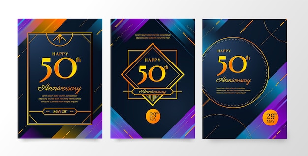 Free vector gradient 50th birthday template