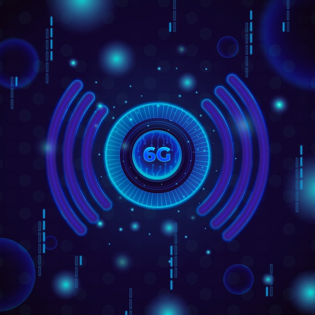 Gradient 6g technology illustration