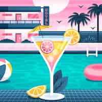 Free vector gradient 80s summer illustration