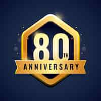Бесплатное векторное изображение Градиентный логотип 80-летия