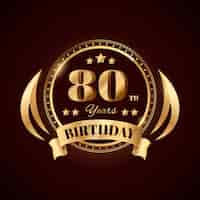 Free vector gradient 80th birthday logo