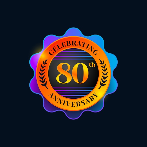 Gradient 80th birthday logo