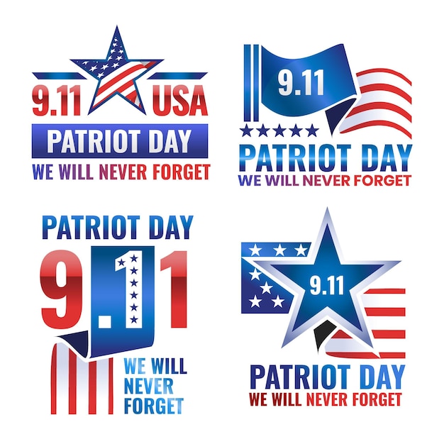 Коллекция значков Gradient 9.11 день патриота