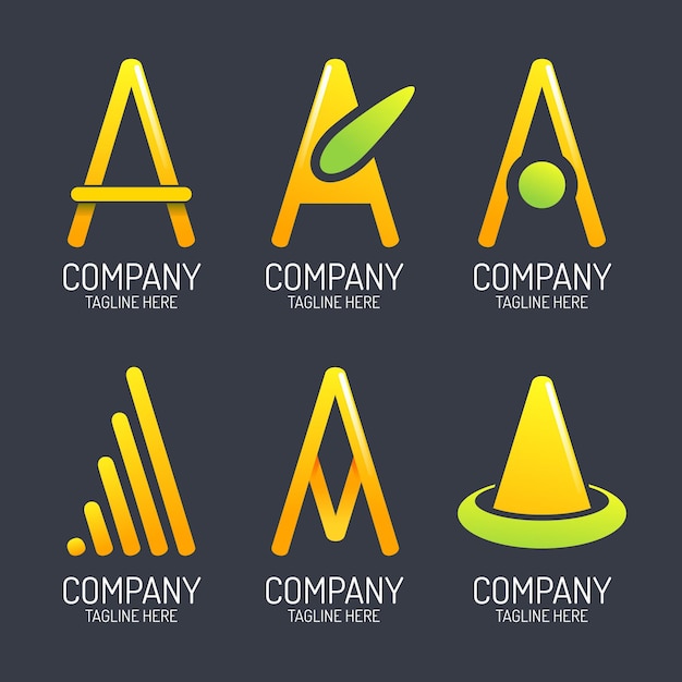 Бесплатное векторное изображение Градиент коллекции шаблонов логотипа