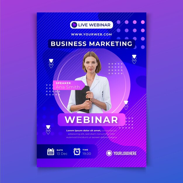 gradient a5 flyer template with photo