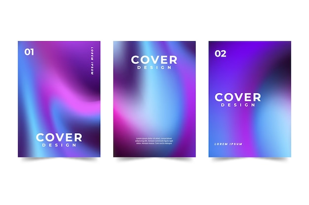 Free vector gradient abstract blurred cover collection