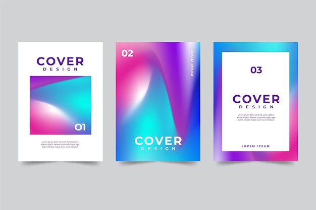 Free vector gradient abstract blurred cover collection