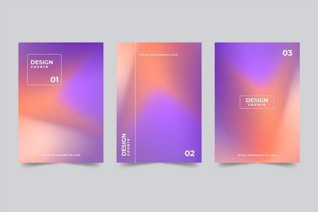 Free vector gradient abstract blurred cover collection