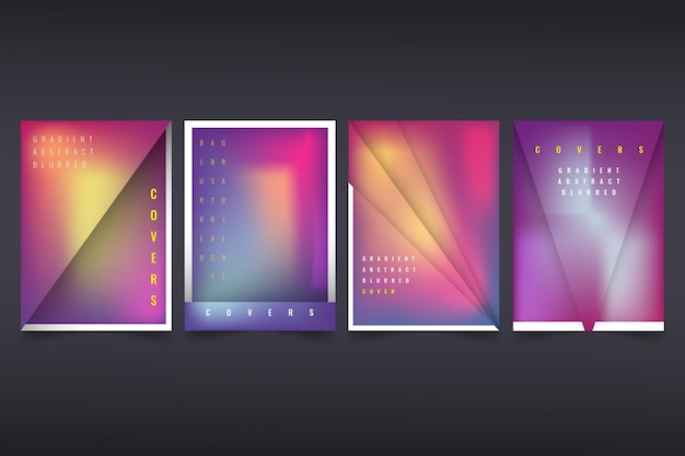 Gradient abstract blurred cover collection