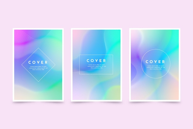 Gradient abstract blurred covers collection