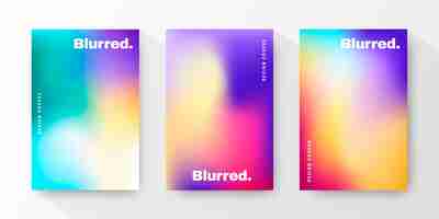 Free vector gradient abstract blurred covers collection