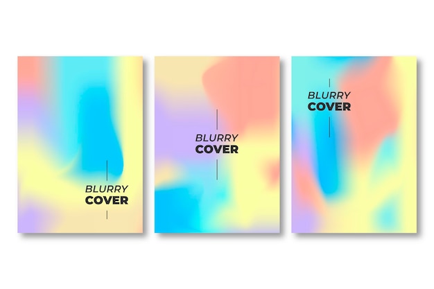 Gradient abstract blurred covers collection