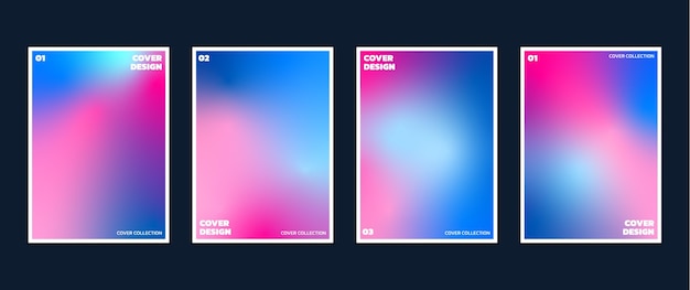 Gradient abstract blurred covers collection