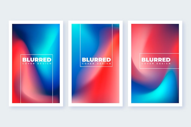 Free vector gradient abstract blurred covers collection