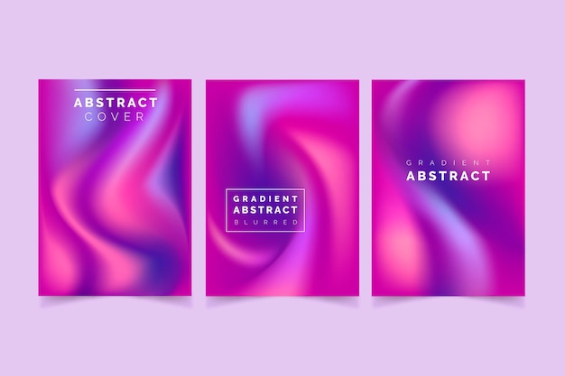 Free vector gradient abstract blurred covers collection