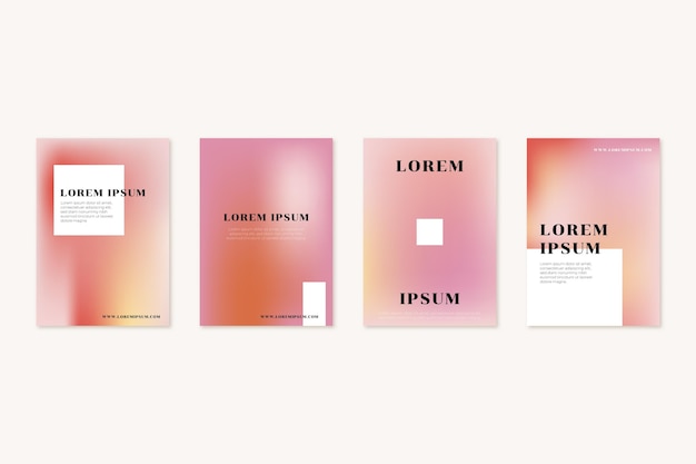 Gradient abstract blurred covers collection