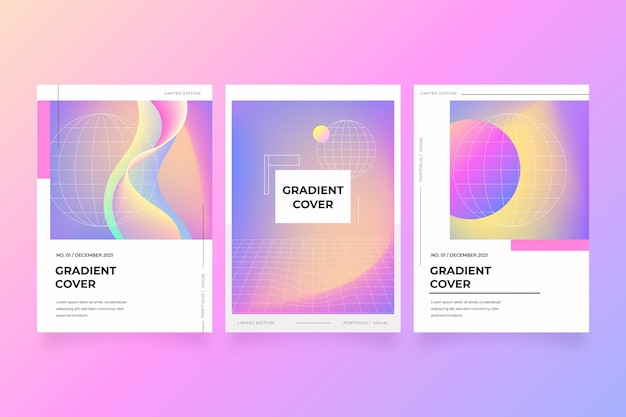 Gradient abstract blurred covers collection