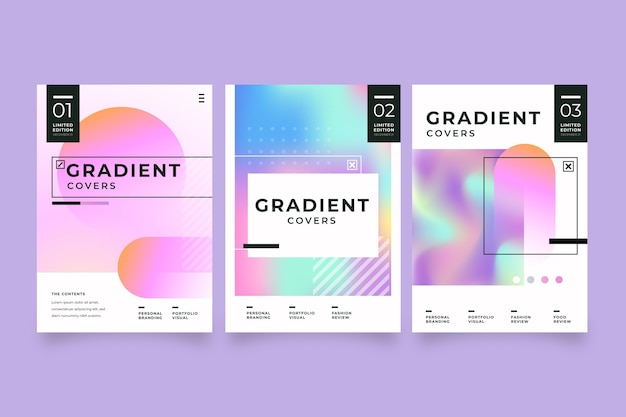 Gradient abstract blurred covers collection