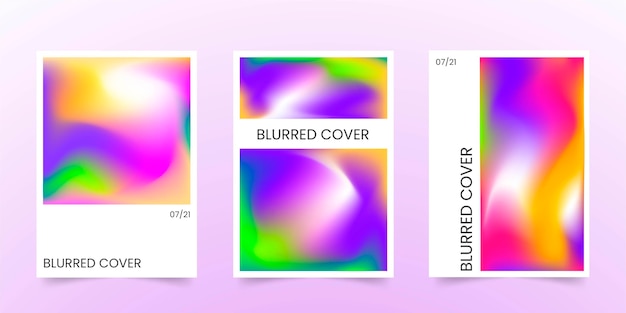 Free vector gradient abstract blurred covers collection