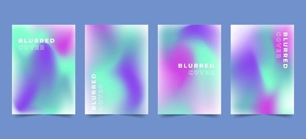 Free vector gradient abstract blurred covers collection