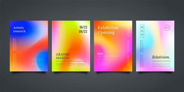 Gradient abstract blurred covers collection