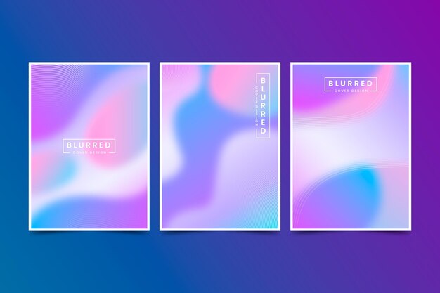 Gradient abstract blurred covers collection