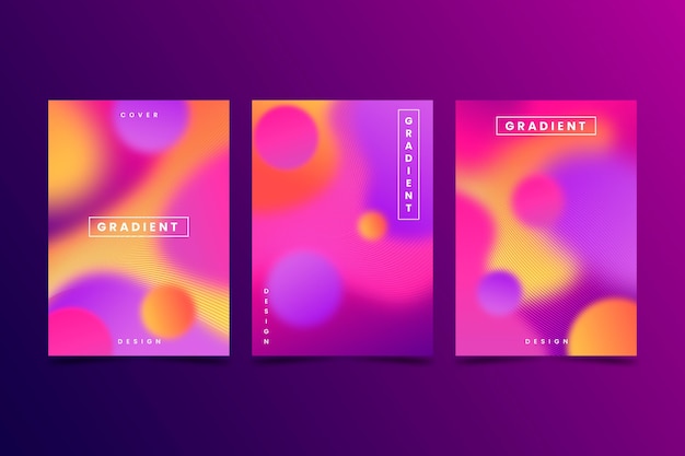 Free vector gradient abstract blurred covers collection