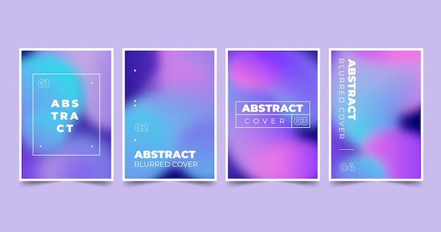 Gradient abstract blurred covers collection