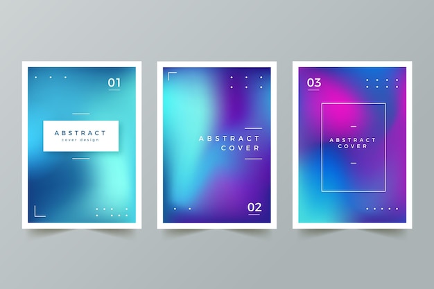 Gradient abstract blurred covers collection