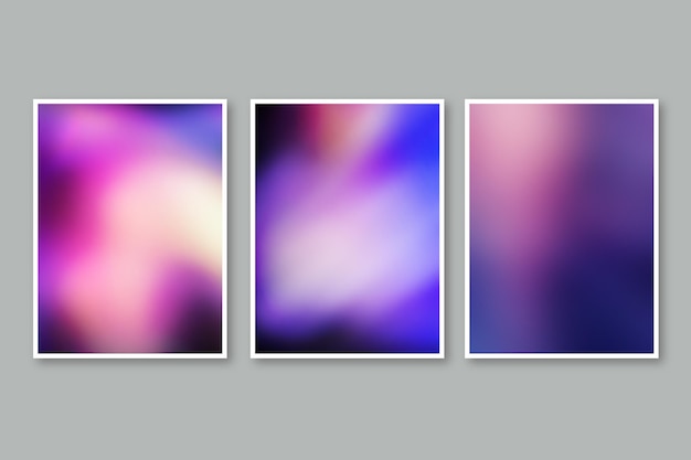 Gradient abstract blurred covers set