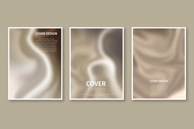 Gradient abstract blurred covers set