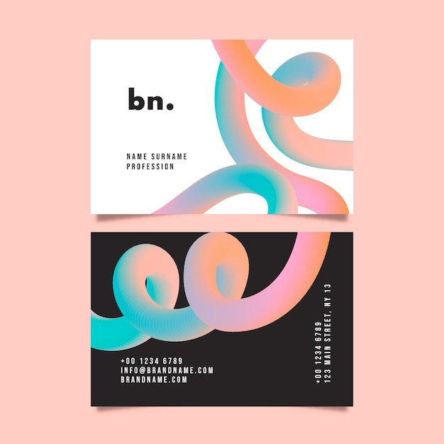 Gradient abstract business card design