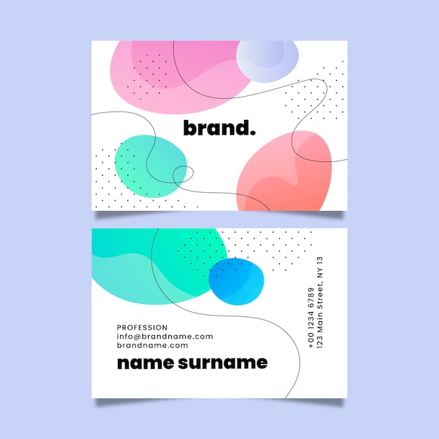 Free vector gradient abstract business card design