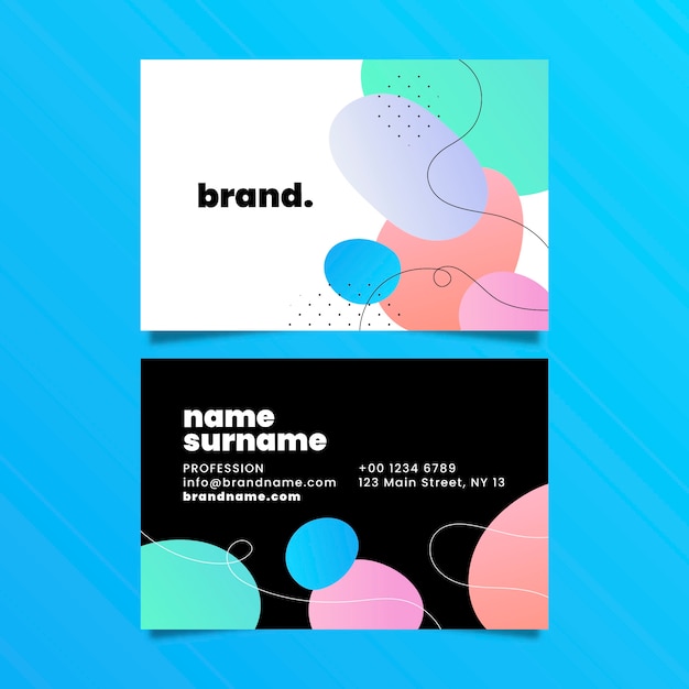 Free vector gradient abstract business card design