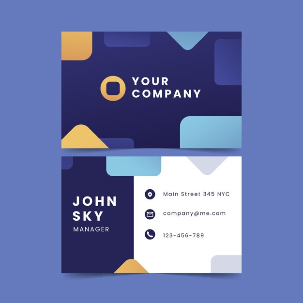 Gradient abstract business card template