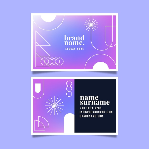 Gradient abstract business card template