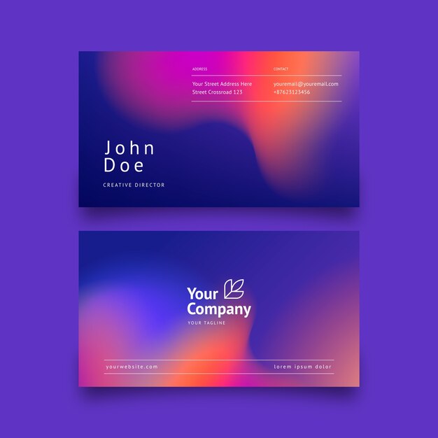 gradient abstract business card
