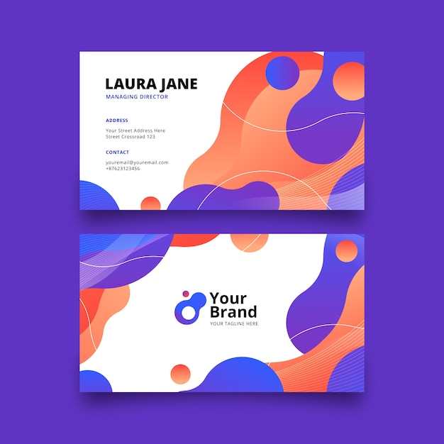 Free vector gradient abstract business card