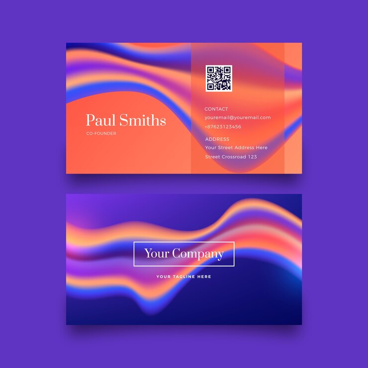 Free Vector gradient abstract business card