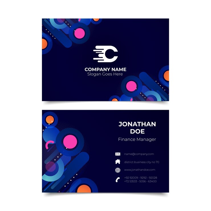 Free Vector gradient abstract double-sided horizontal business card template