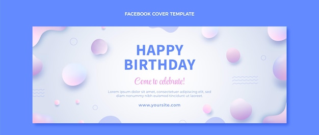 無料ベクター グラデーションの抽象的な流動的な誕生日のfacebookのカバー