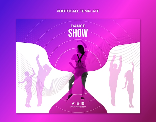 Free vector gradient abstract fluid dance show photocall template