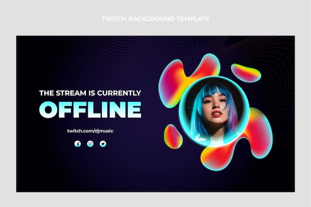 Free vector gradient abstract fluid disco party twitch background