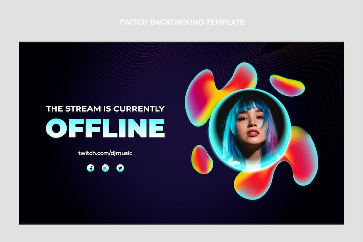 Free Vector gradient abstract fluid disco party twitch background