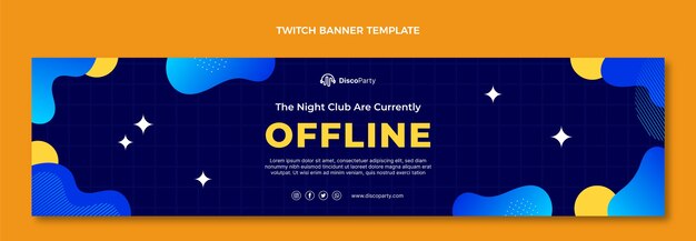 Free vector gradient abstract fluid disco party twitch banner